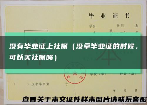 没有毕业证上社保（没拿毕业证的时候，可以买社保吗）缩略图