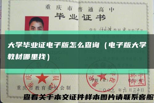 大学毕业证电子版怎么查询（电子版大学教材哪里找）缩略图