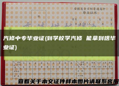 汽修中专毕业证(到学校学汽修 能拿到啥毕业证)缩略图