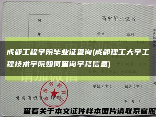 成都工程学院毕业证查询(成都理工大学工程技术学院如何查询学籍信息)缩略图