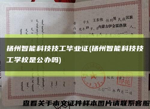 扬州智能科技技工毕业证(扬州智能科技技工学校是公办吗)缩略图