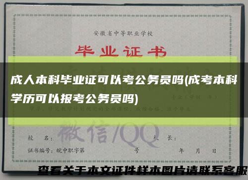 成人本科毕业证可以考公务员吗(成考本科学历可以报考公务员吗)缩略图
