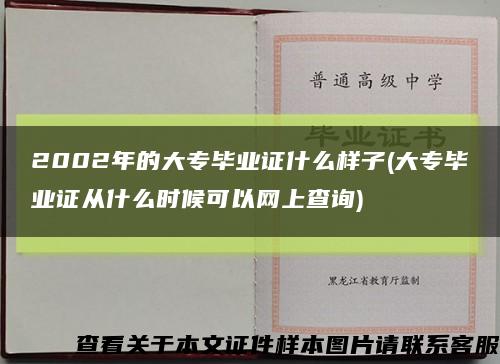 2002年的大专毕业证什么样子(大专毕业证从什么时候可以网上查询)缩略图