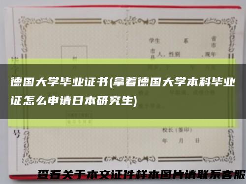 德国大学毕业证书(拿着德国大学本科毕业证怎么申请日本研究生)缩略图