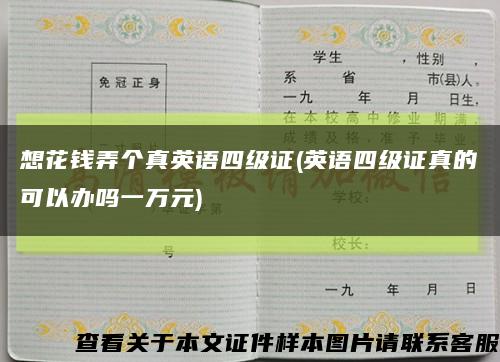 想花钱弄个真英语四级证(英语四级证真的可以办吗一万元)缩略图