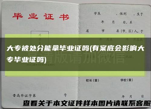 大专被处分能拿毕业证吗(有案底会影响大专毕业证吗)缩略图