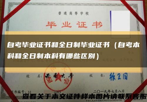 自考毕业证书和全日制毕业证书（自考本科和全日制本科有哪些区别）缩略图