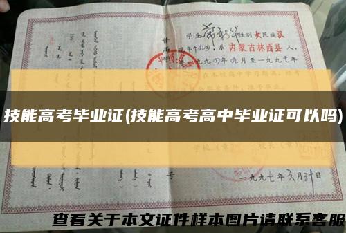 技能高考毕业证(技能高考高中毕业证可以吗)缩略图