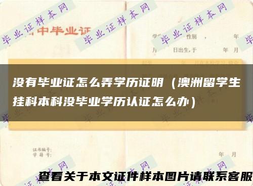 没有毕业证怎么弄学历证明（澳洲留学生挂科本科没毕业学历认证怎么办）缩略图