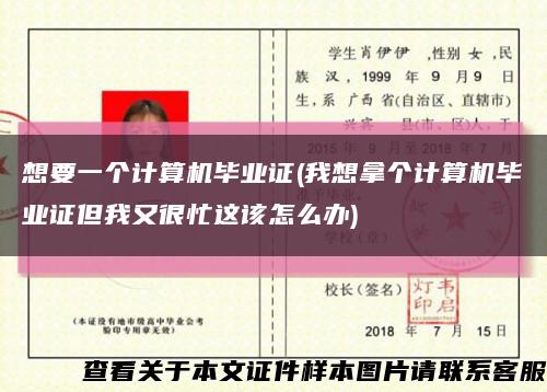 想要一个计算机毕业证(我想拿个计算机毕业证但我又很忙这该怎么办)缩略图