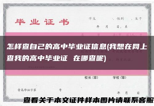 怎样查自己的高中毕业证信息(我想在网上查我的高中毕业证 在哪查呢)缩略图