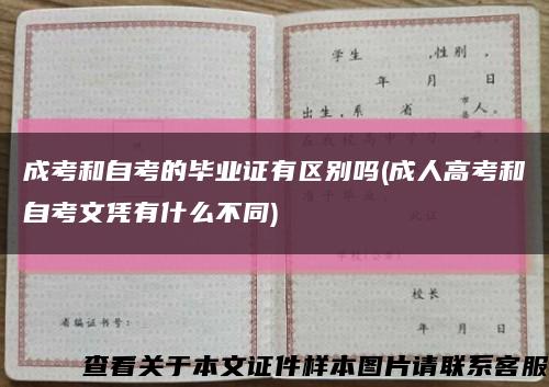 成考和自考的毕业证有区别吗(成人高考和自考文凭有什么不同)缩略图