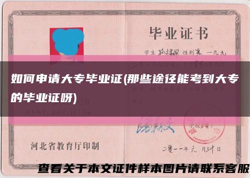 如何申请大专毕业证(那些途径能考到大专的毕业证呀)缩略图