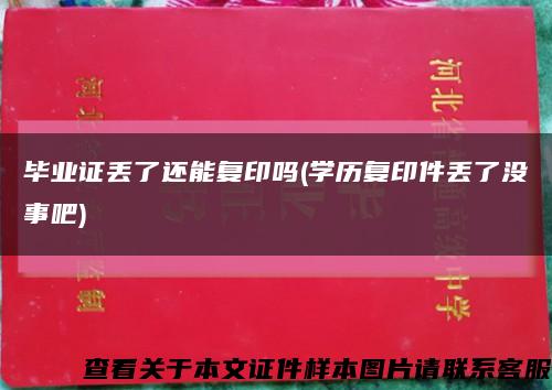 毕业证丢了还能复印吗(学历复印件丢了没事吧)缩略图