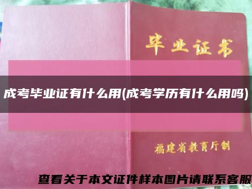 成考毕业证有什么用(成考学历有什么用吗)缩略图