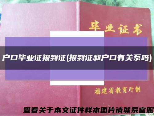户口毕业证报到证(报到证和户口有关系吗)缩略图