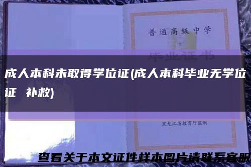 成人本科未取得学位证(成人本科毕业无学位证 补救)缩略图