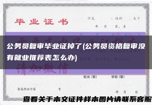 公务员复审毕业证掉了(公务员资格复审没有就业推荐表怎么办)缩略图