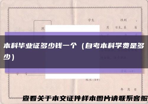 本科毕业证多少钱一个（自考本科学费是多少）缩略图