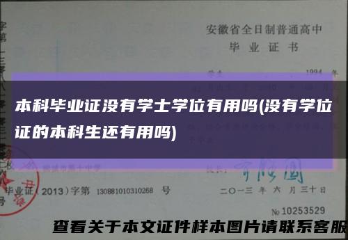 本科毕业证没有学士学位有用吗(没有学位证的本科生还有用吗)缩略图