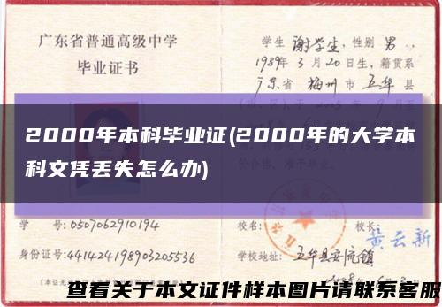 2000年本科毕业证(2000年的大学本科文凭丢失怎么办)缩略图
