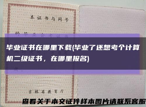 毕业证书在哪里下载(毕业了还想考个计算机二级证书，在哪里报名)缩略图