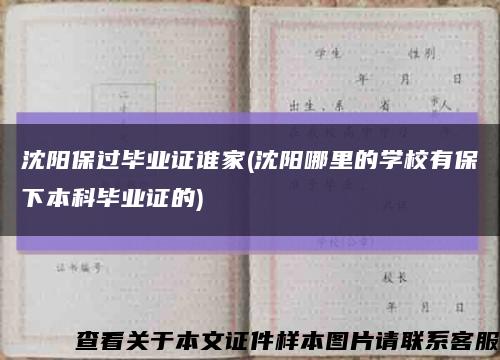 沈阳保过毕业证谁家(沈阳哪里的学校有保下本科毕业证的)缩略图