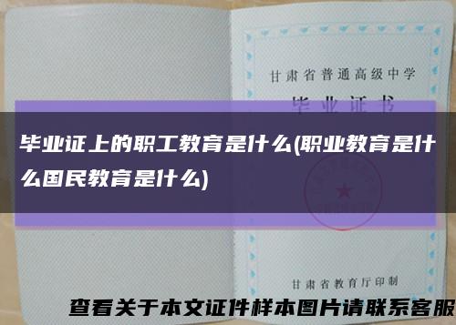 毕业证上的职工教育是什么(职业教育是什么国民教育是什么)缩略图