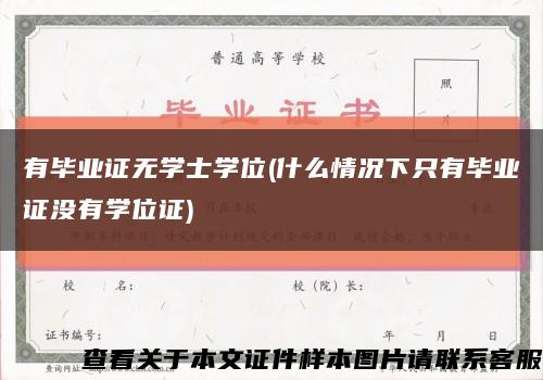 有毕业证无学士学位(什么情况下只有毕业证没有学位证)缩略图