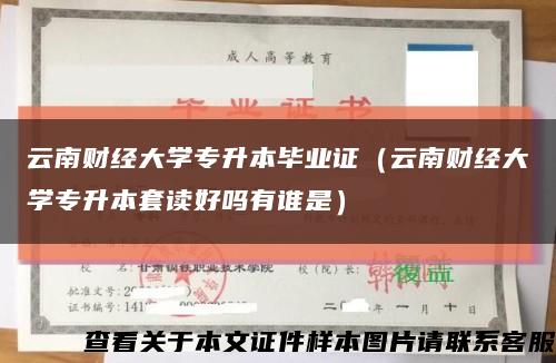 云南财经大学专升本毕业证（云南财经大学专升本套读好吗有谁是）缩略图