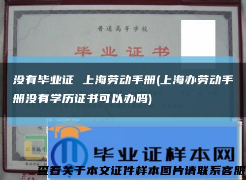 没有毕业证 上海劳动手册(上海办劳动手册没有学历证书可以办吗)缩略图