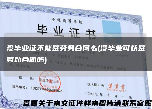 没毕业证不能签劳务合同么(没毕业可以签劳动合同吗)缩略图