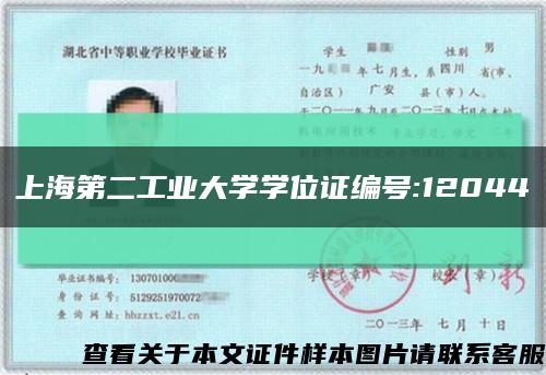 上海第二工业大学学位证编号:12044缩略图