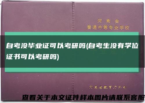 自考没毕业证可以考研吗(自考生没有学位证书可以考研吗)缩略图