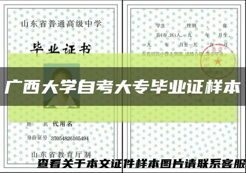 广西大学自考大专毕业证样本缩略图