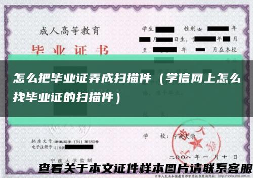 怎么把毕业证弄成扫描件（学信网上怎么找毕业证的扫描件）缩略图