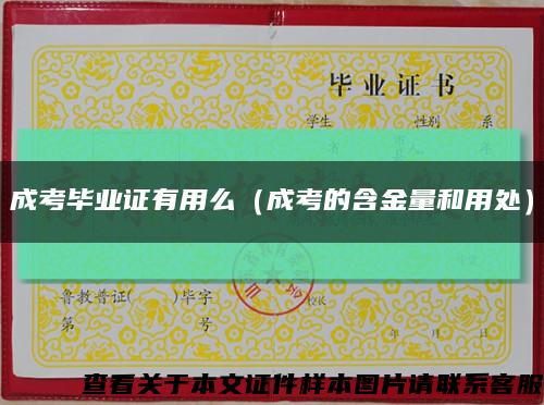 成考毕业证有用么（成考的含金量和用处）缩略图