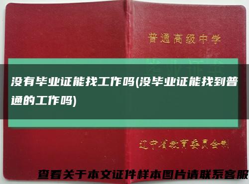 没有毕业证能找工作吗(没毕业证能找到普通的工作吗)缩略图