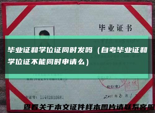 毕业证和学位证同时发吗（自考毕业证和学位证不能同时申请么）缩略图