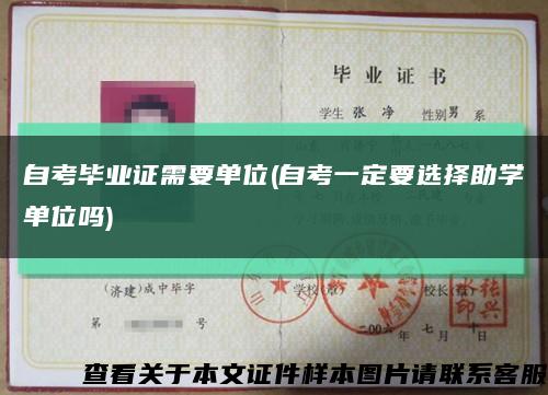 自考毕业证需要单位(自考一定要选择助学单位吗)缩略图