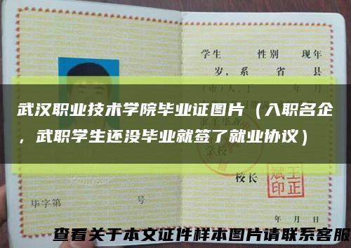 武汉职业技术学院毕业证图片（入职名企，武职学生还没毕业就签了就业协议）缩略图