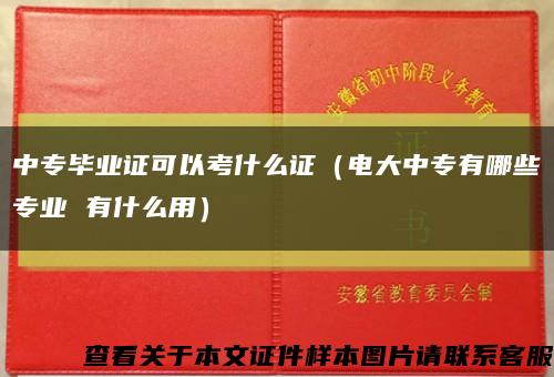 中专毕业证可以考什么证（电大中专有哪些专业 有什么用）缩略图
