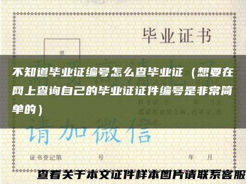 不知道毕业证编号怎么查毕业证（想要在网上查询自己的毕业证证件编号是非常简单的）缩略图