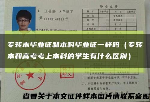 专转本毕业证和本科毕业证一样吗（专转本和高考考上本科的学生有什么区别）缩略图