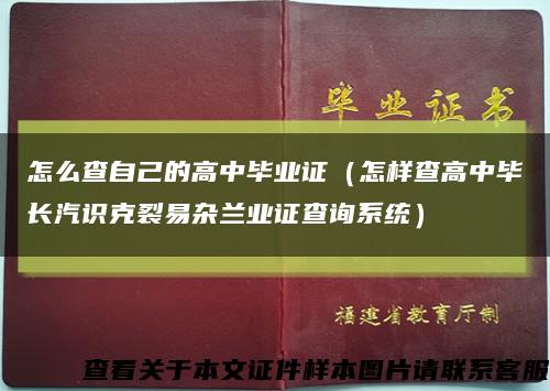 怎么查自己的高中毕业证（怎样查高中毕长汽识克裂易杂兰业证查询系统）缩略图