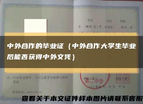 中外合作的毕业证（中外合作大学生毕业后能否获得中外文凭）缩略图