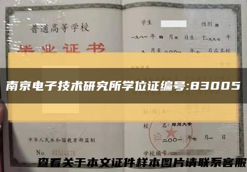 南京电子技术研究所学位证编号:83005缩略图