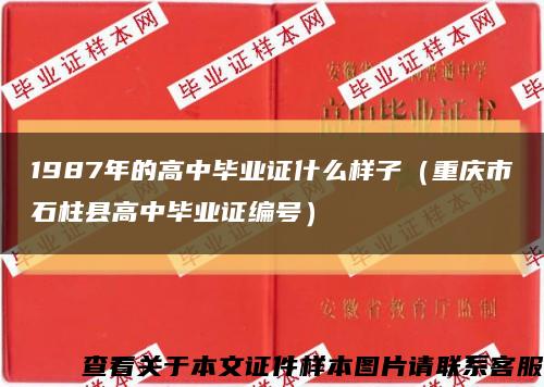 1987年的高中毕业证什么样子（重庆市石柱县高中毕业证编号）缩略图