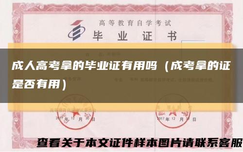 成人高考拿的毕业证有用吗（成考拿的证是否有用）缩略图