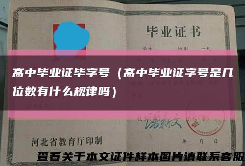 高中毕业证毕字号（高中毕业证字号是几位数有什么规律吗）缩略图